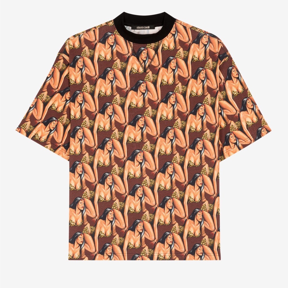 Roberto Cavalli Graphic-Print Cotton T-Shirt